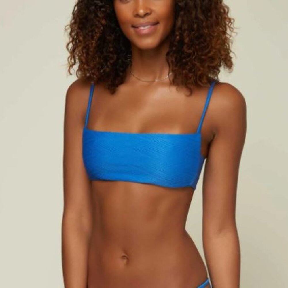 ONIELL Saltwater Solids Square Neck Blue Bikini Top